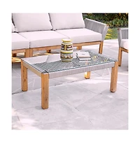 Augusta Home Brendina Outdoor Glass-Top Cocktail Table