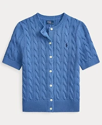 Polo Ralph Lauren Women's Cable-Knit Cotton Short-Sleeve Cardigan
