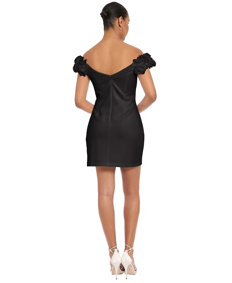 ivy + blu women's off-the-shoulder stretch sheath dress