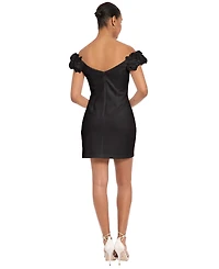 ivy + blu women's off-the-shoulder stretch sheath dress