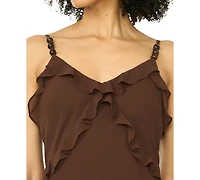 1.state Women's V-Neck Beaded & Knot Detail Maxi Dress