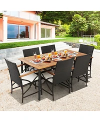Clihome 7-Piece Outdoor Dining Set with Acacia Wood Table