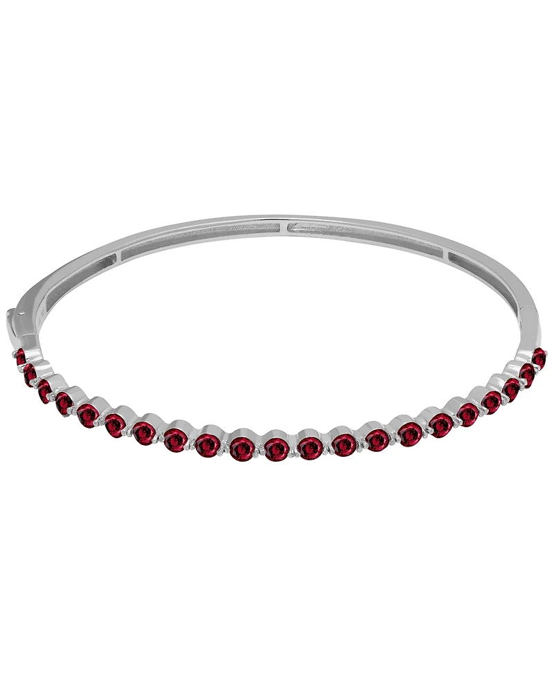Macy's Garnet (2.73 ct. t.w.) Bangle Bracelet in Sterling Silver