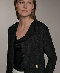 Donna Karan New York Petite Cropped Open Front Jacket