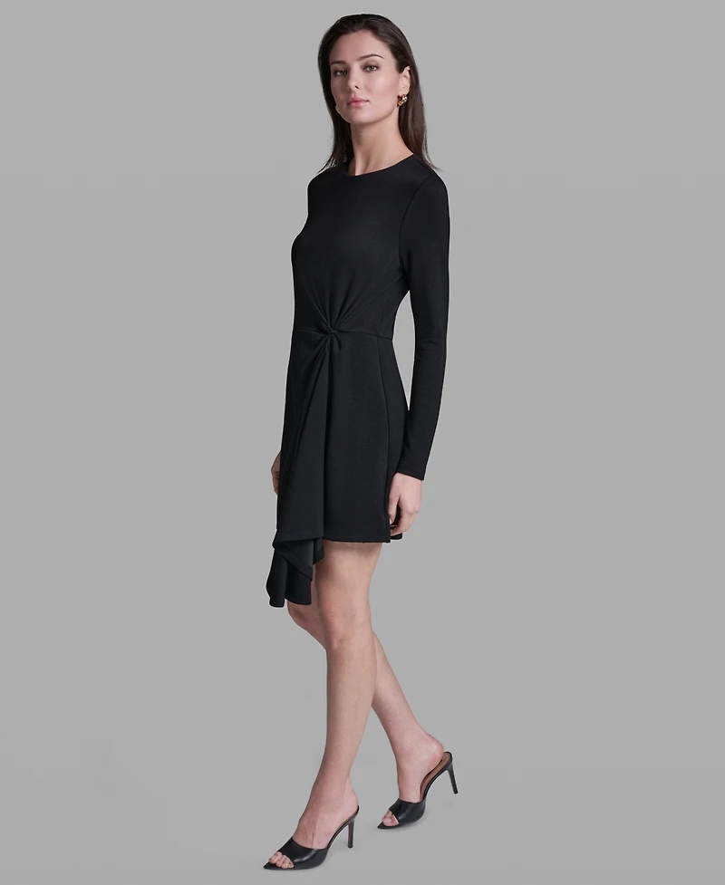 Bcbg Women's Long-Sleeve Black Mini Dress