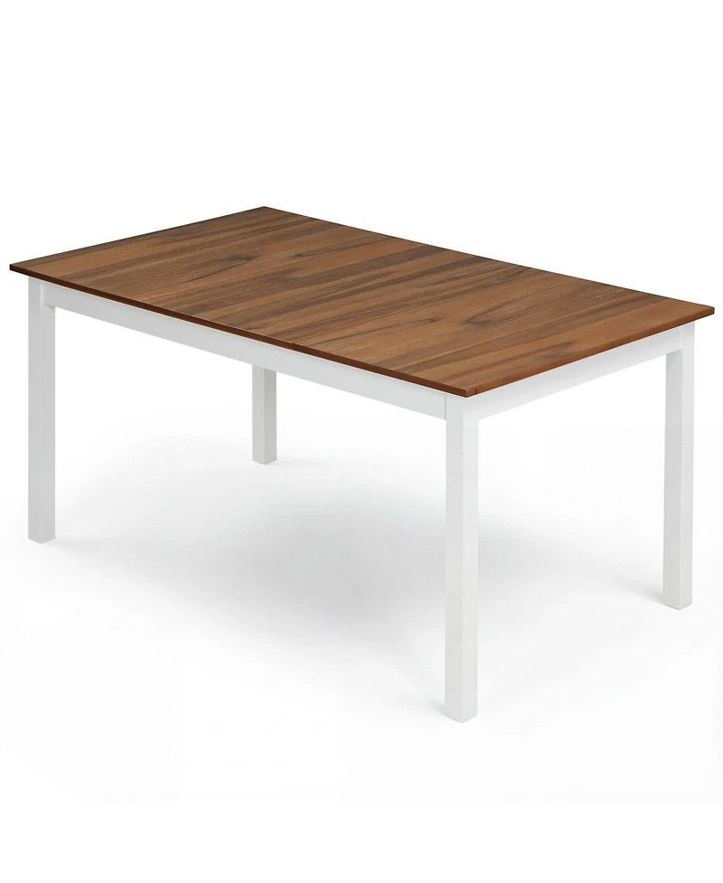 Slickblue Kitchen Dinner Table Rectangular with Rubber Wood Legs