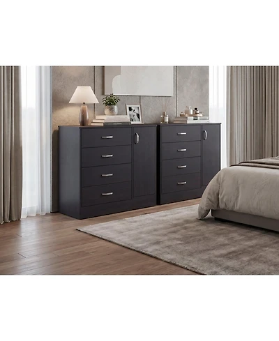Fm Furniture Lund Set of 2 Dressers, Minimalist Modern Style, High Capacity Bedroom Storage Furniture
