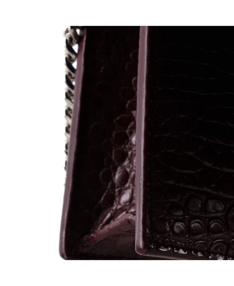 Pre-Owned Saint Laurent Classic Monogram Tassel Chain Wallet Embossed Leather