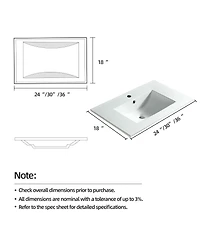 Sillysis Rectangular Ceramic Bathroom Sink with Overflow