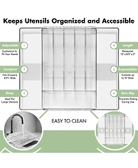 Sorbus Expandable Silverware Organizer – Multipurpose Flatware and Kitchen Storage Solution - with 6 compartments and 2 expandable slots