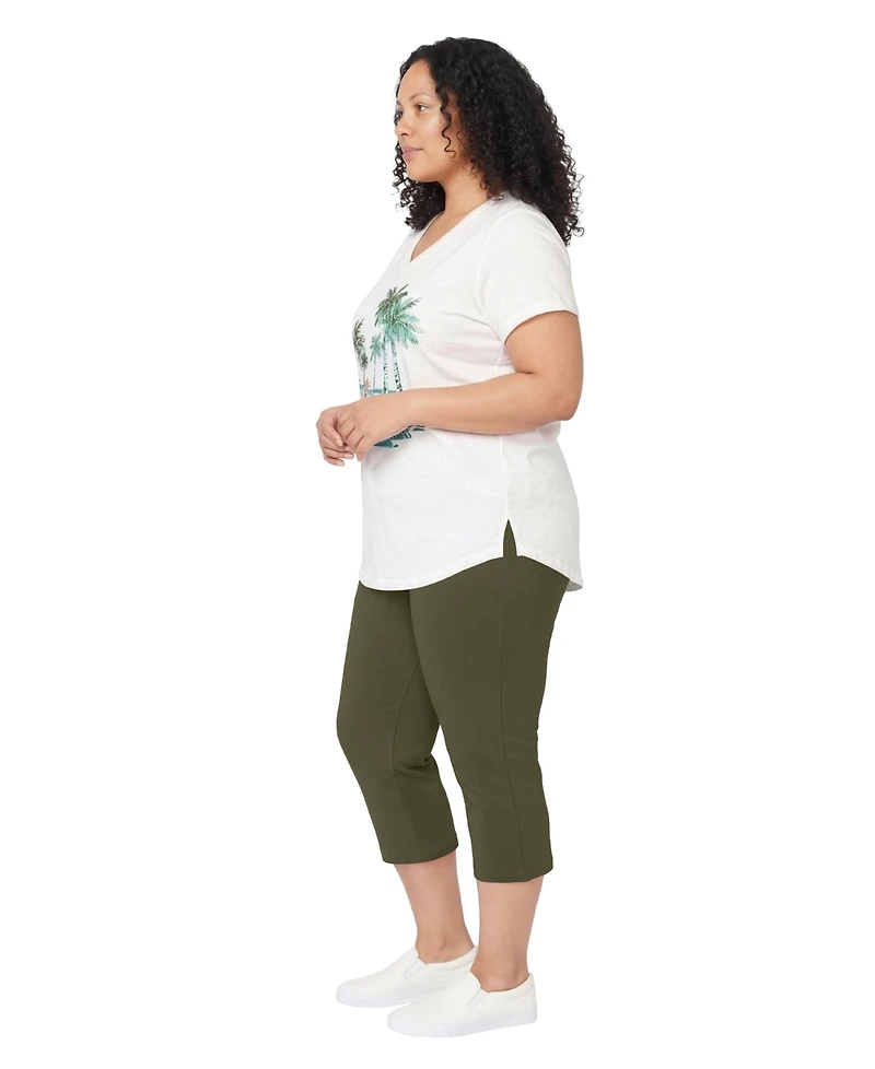 Woman Within Women's Two-Piece V-Neck Tunic and Capri Set