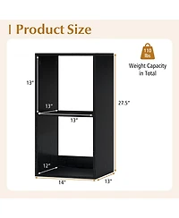 Gymax 2PCS -Cube Bookshelf Modern Vertical Bookcase w/ Anti-tipping Kits