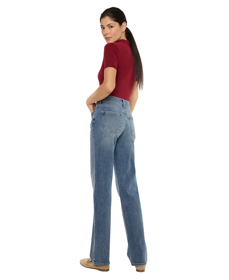 KanCan Women's Ophelia High Rise True Straight Jeans