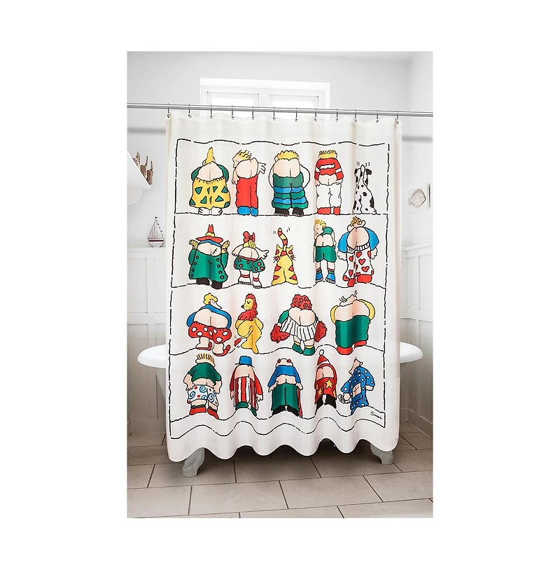 Carnation Home Fashions "Bottoms" Up Fabric Shower Curtain