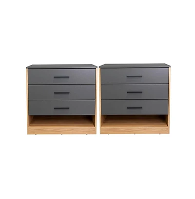 Fm Furniture Boras Set of 2 Small Dressers, Minimalist Modern Style, High-Capacity Bedroom Storage Furniture
