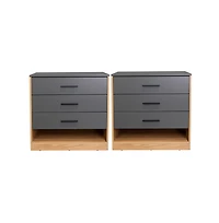 Fm Furniture Boras Set of 2 Small Dressers, Minimalist Modern Style, High-Capacity Bedroom Storage Furniture