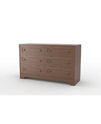 gaomon 6-Drawer Wood Dresser with Handles - Sturdy Vertical Storage Chest for Bedroom, Hallway, Closet Modern Wooden Tower Drawer Unit