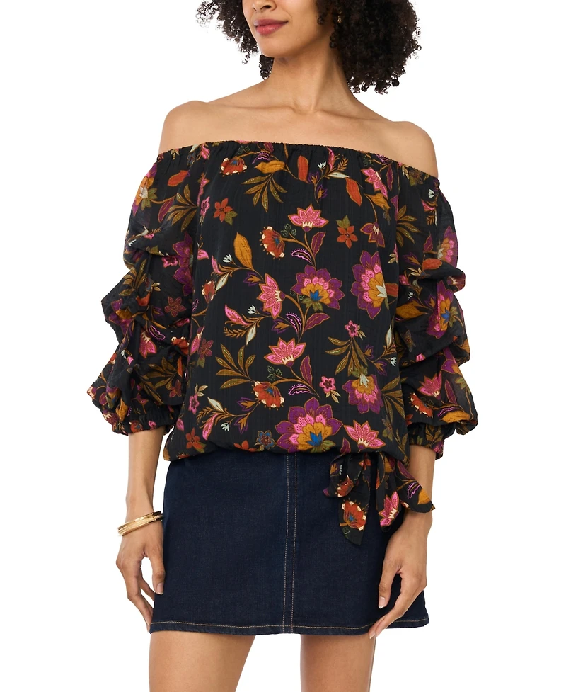 Vince Camuto Women's Off-The-Shoulder Bubble-Sleeve Top