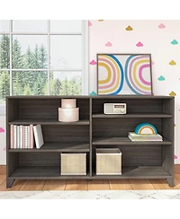 Max & Lily Classic 6-Shelf Bookcase, Solid Wood Bookcase for Kids Bedroom/Playroom