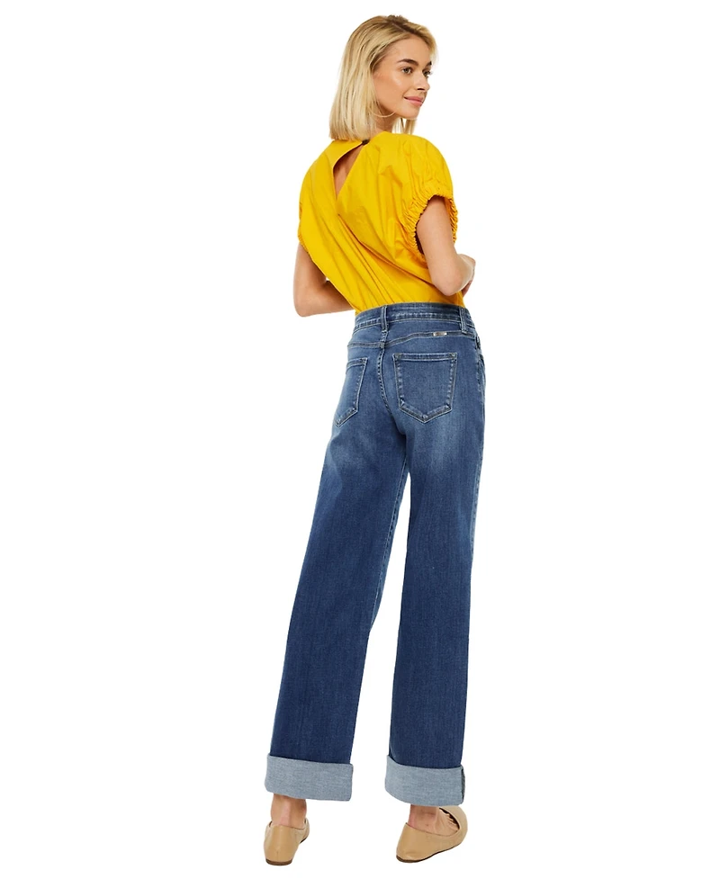 KanCan Essential Women's Ivanna High Rise Wide Jeans
