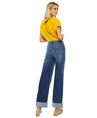 KanCan Essential Women's Ivanna High Rise Wide Jeans