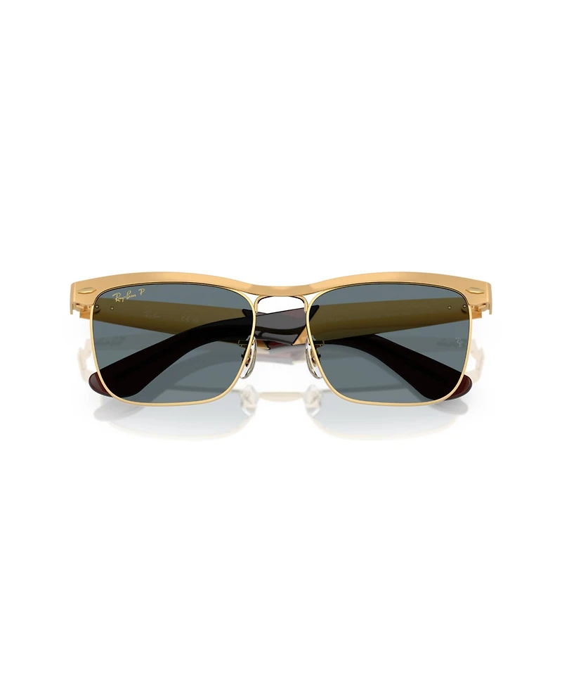 Ray-Ban Unisex Polarized Wayfarer Deluxe Square Sunglasses, RB3875
