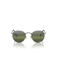 Ray-Ban Men's Polarized Round Metal Polarized Lenses Sunglasses, RB3447