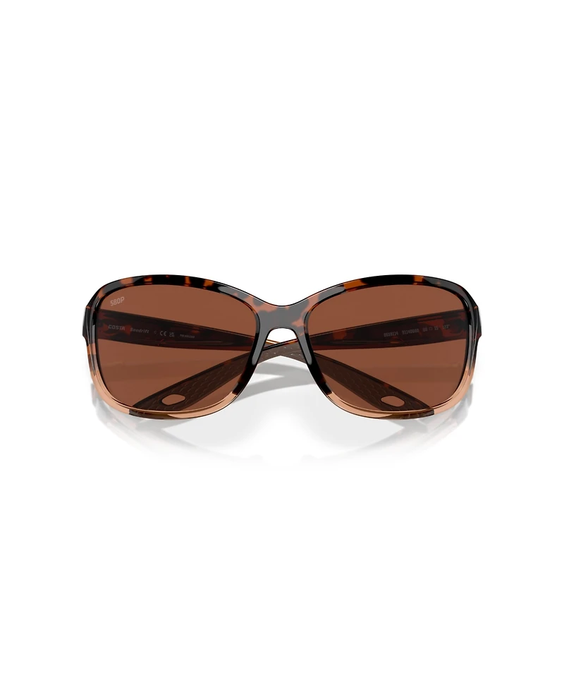 Costa Del Mar Women's Polarized Square Sunglasses, Seadrift 6S9114