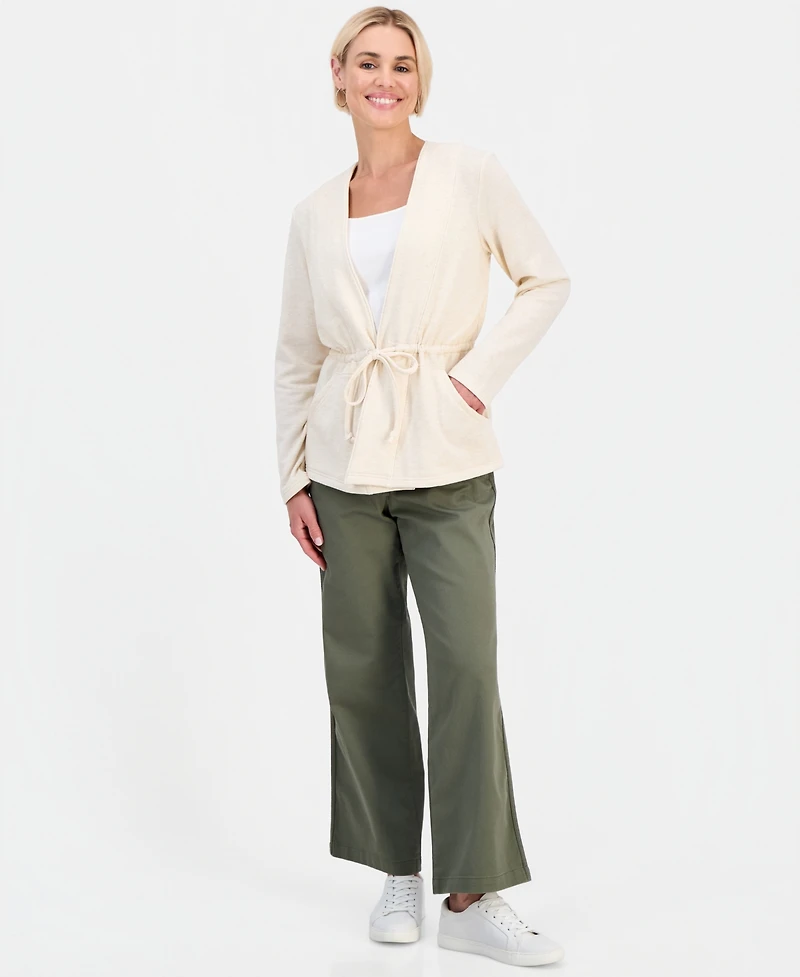 Style & Co Petite Luxsoft Tied-Lapel Knit Jacket, Macy's Exclusive