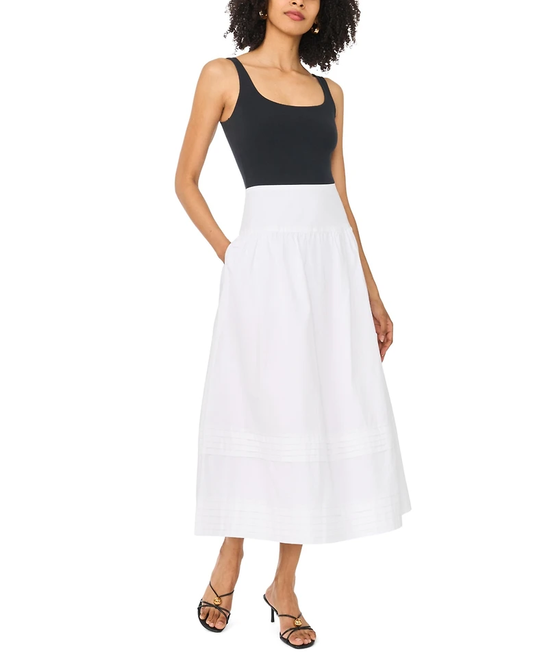 1.state Women's Pleated Hem Midi Skirt