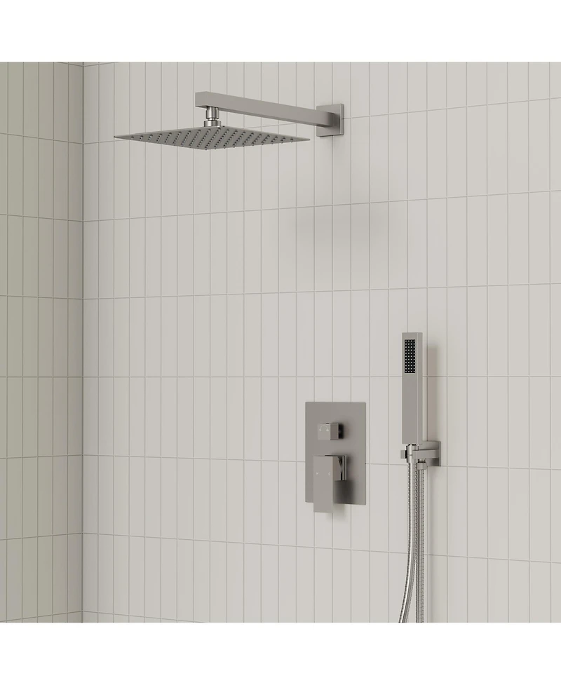 Everstrein 10" Rain Shower Head High Pressure Wall Mount Shower System Bathroom Shower Faucet Set