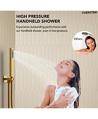 Everstrein Wall Mounted 10" Shower System Bathtub Set High Pressure Rain Shower Head