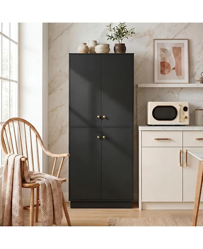 gaomon Kitchen Pantry Storage Cabinet, 67 Inch Tall Food with Adjustable Shelves and Anti-Tip Design, Large Hutch Cabinet