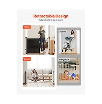 Ruie Retractable Mesh Pet Gate 34 in Tall Extends to Wide for Indoor Use