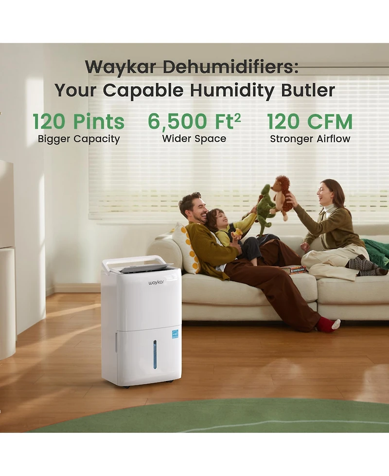 Waykar 120 Pint Dehumidifier for Home Basement