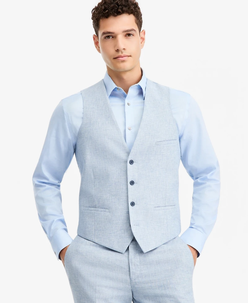 Bar Iii Men's Slim-Fit Linen-Blend Suit Separates Vest, Macy's Exclusive
