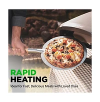 NutriChef Portable Pizza Oven with Rotating Pizza Stone, Rain Cover, Regulator, and Hose - Suitable for Outdoor and Indoor Use