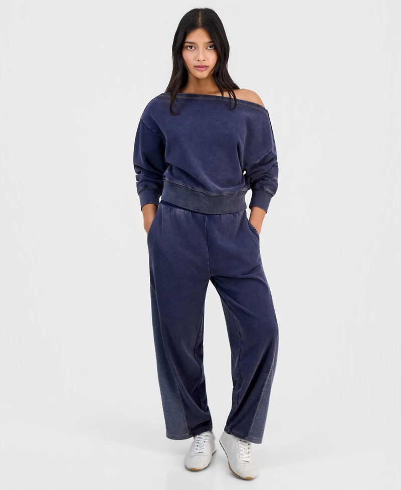 And Now This Petite Off-The-Shoulder 3/4-Sleeve Sweatshirt, Macy's Exclusive