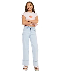 KanCan Big Girls Usa Kassie High Rise Crop Wide Leg Jeans
