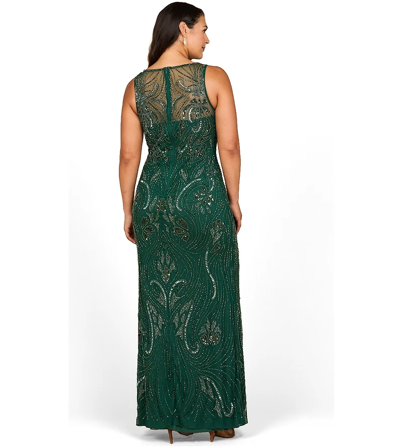 Lara Women's Beaded High Neckline Gown
