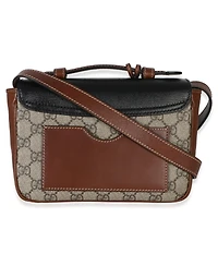 Pre-Owned Gucci Black Ebony Gg Supreme Monogram Calfskin New Sakai Mini Padlock Bag