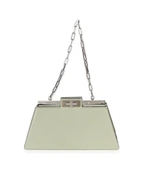Pre-Owned Fendi Sage Patent Medium Peekaboo Cut Chain Shoulder Bag