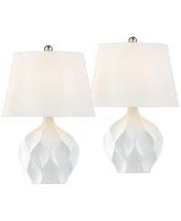 360 Lighting Dobbs 22 1/2" High Small Mid Century Modern Accent Table Lamps Set of 2 Ceramic Living Room Bedroom Nightstand