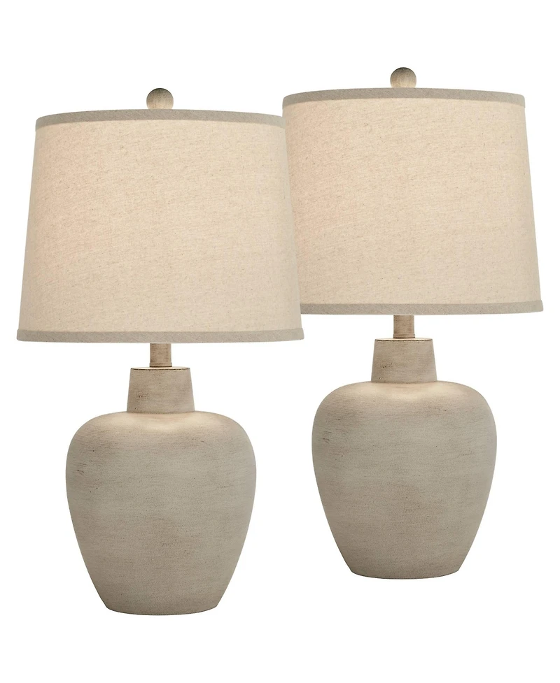 Regency Hill Emeril 23 1/2" High Urn Small Southwest Accent Table Lamps Set of 2 Living Room Bedroom Bedside Nightstand House