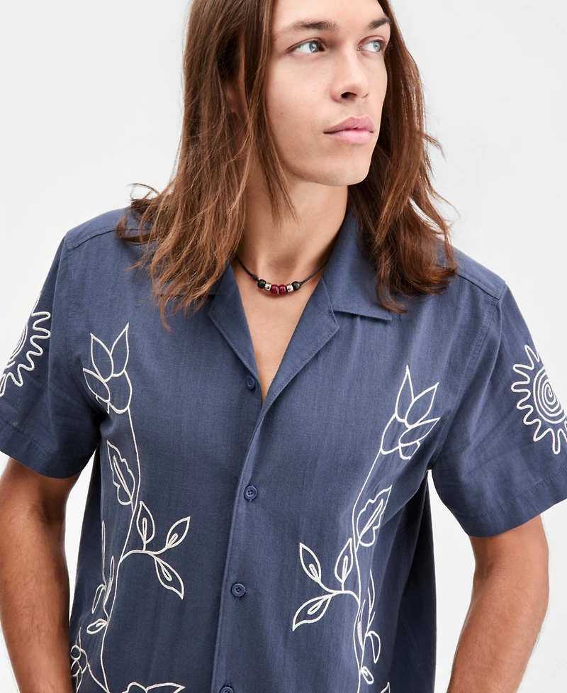 Sun + Stone Men's Danny Floral Camp Shirt, Macy's Exclusive