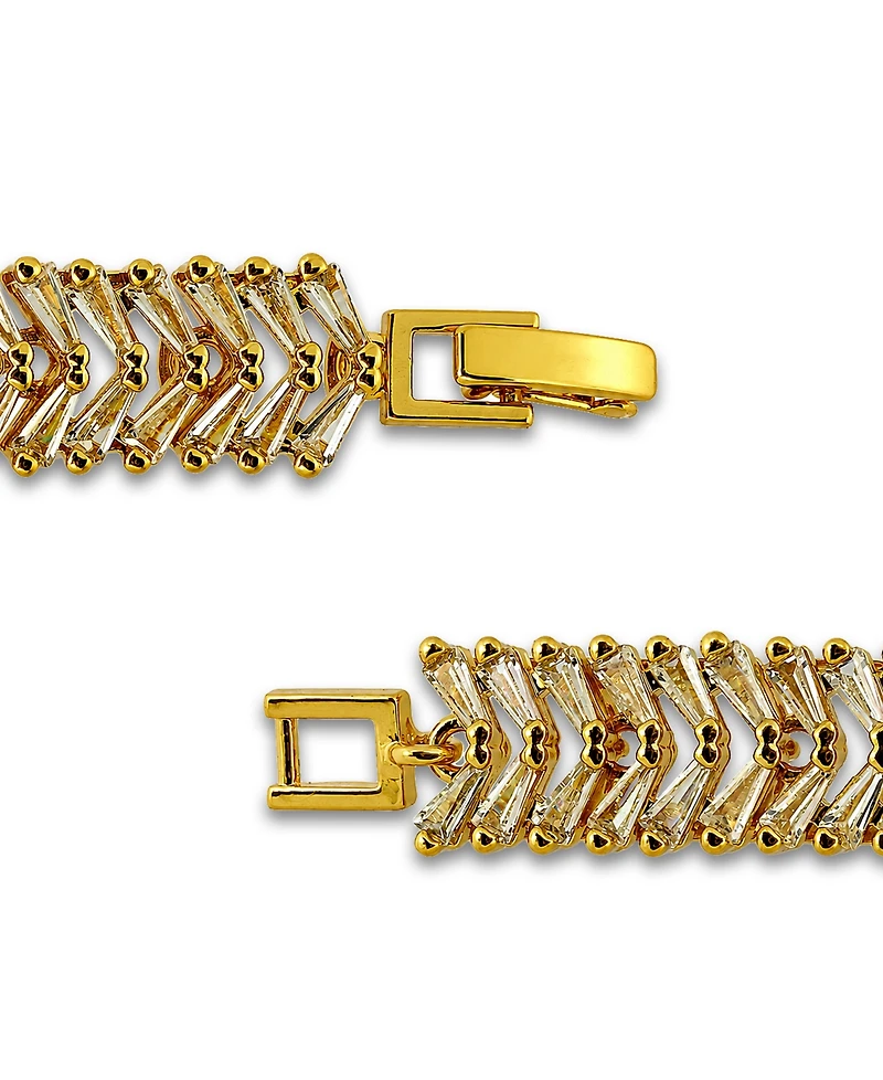Macy's Trapezium Cubic Zirconia Chevron Pattern Tennis Bracelet