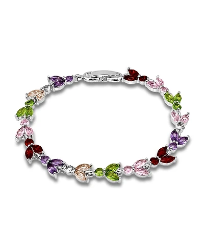 Macy's Marquise Cubic Zirconia Alternating in Red, Pink, Green, Champagne, and Purple Stones Bracelet