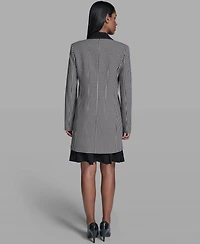 Karl Lagerfeld Paris Women's Checkered One-Button Blazer