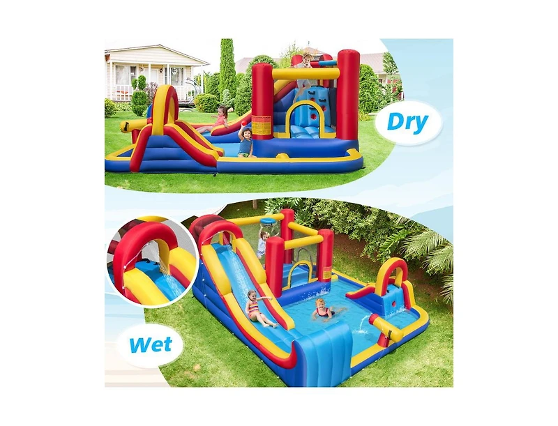 Slickblue Inflatable Water Slide Bounce House 7-in-1 with 680W Blower