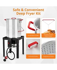Xo 50000 Btu Propane Cooker Set, 30Qt Turkey Fryer and 10Qt Fish Fryer Combo for Camping